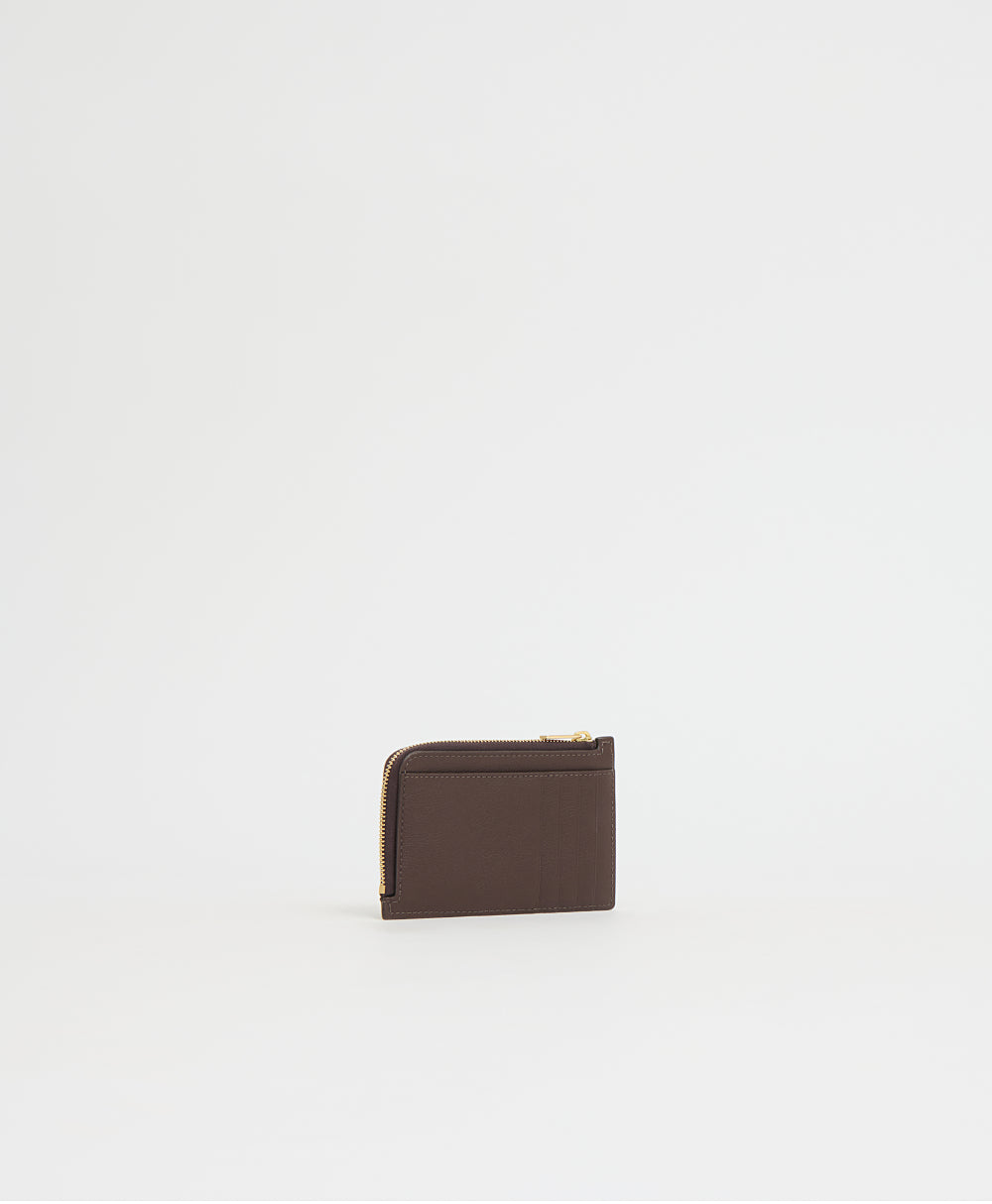 Zip Card Holder - Chocolate