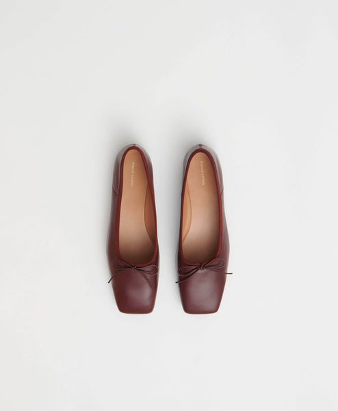Square Toe Ballerina Pomegranate
