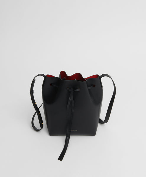 Mansur Gavriel Mini Saffiano Leather Bucket Bag Sand