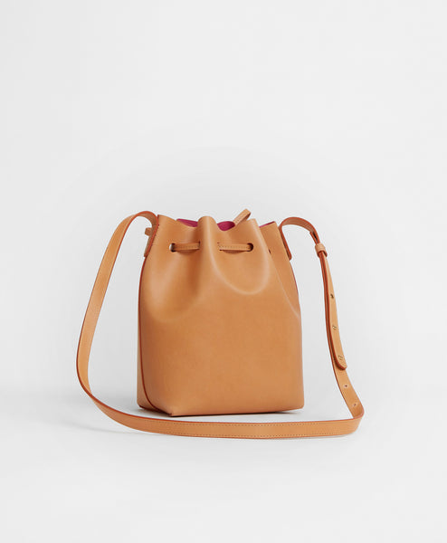 Leather Handbags Mansur Gavriel Cammello Bucket Bag Mini Bucket