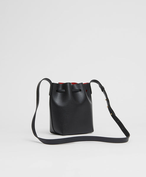 Mansur Gavriel Mini Saffiano Leather Bucket Bag Sand