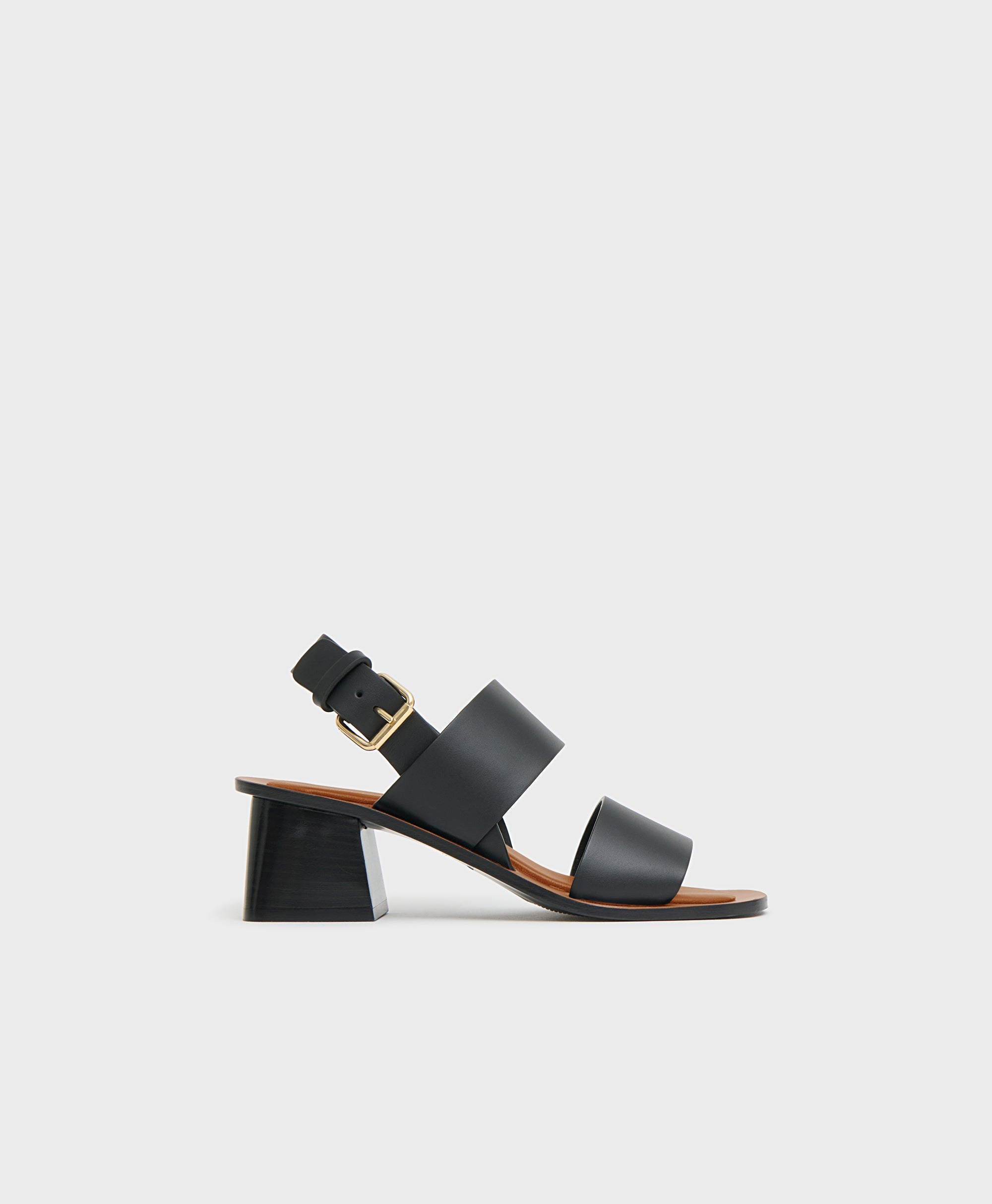 【limoncello】MANSUR GAVRIEL ネイビー ミュール Double Strap Heeled Sandal - Black