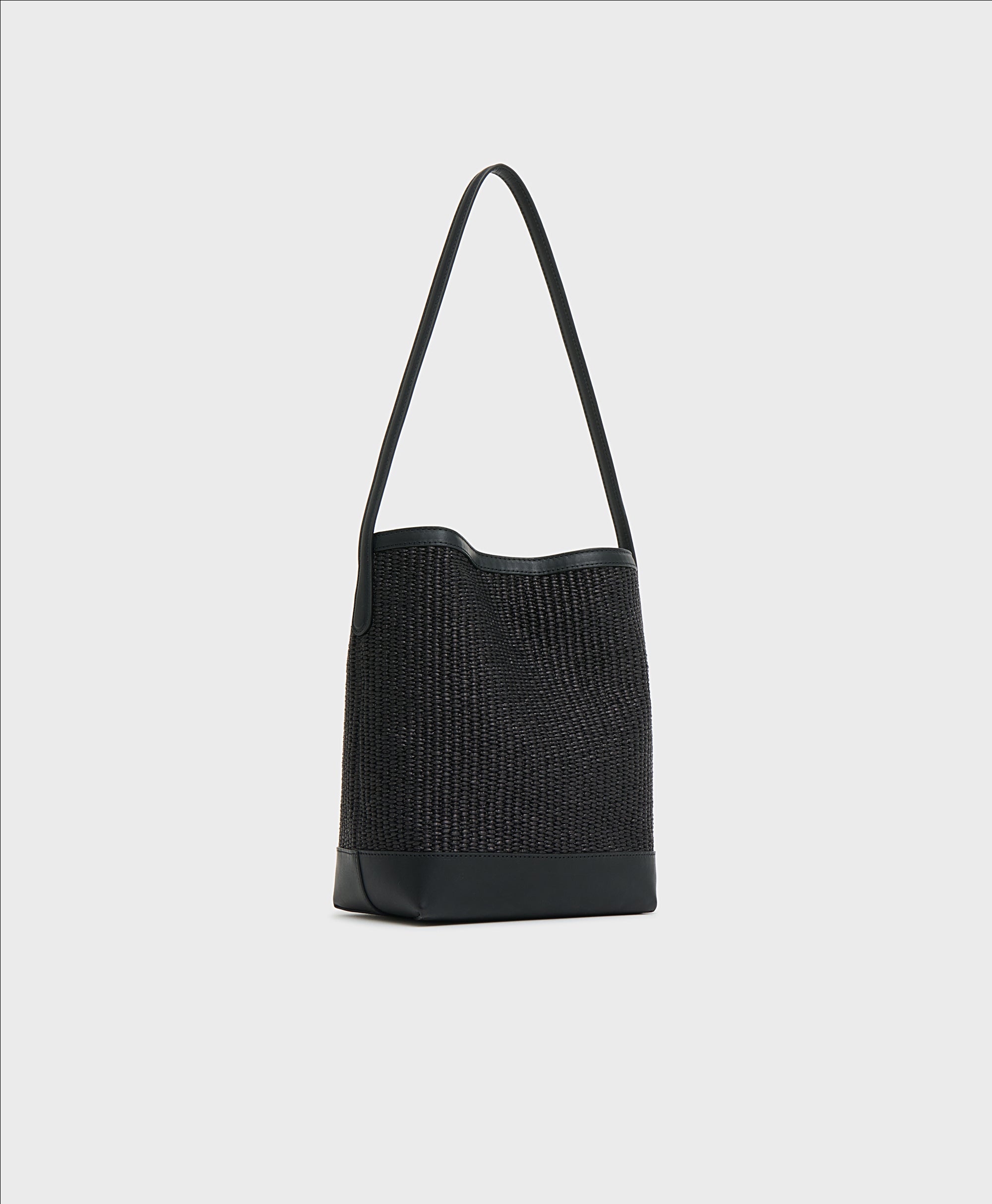 Small Everyday Cabas - Black Raffia
