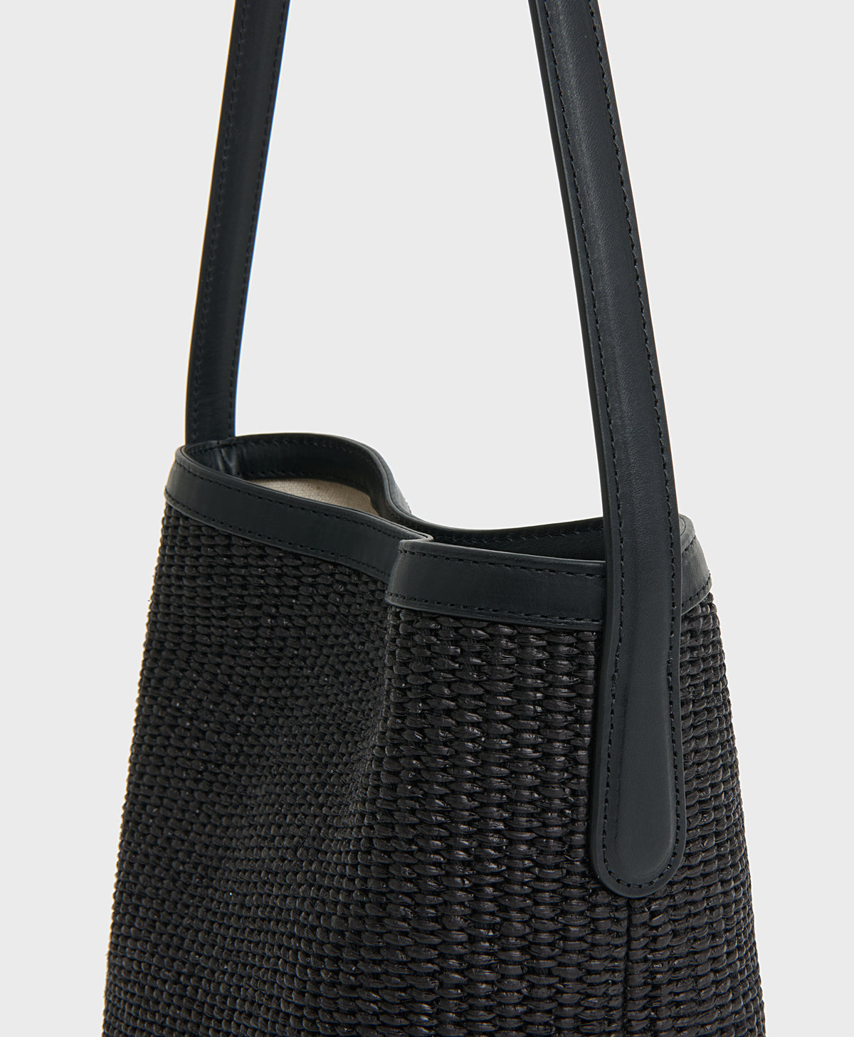 Small Everyday Cabas - Black Raffia