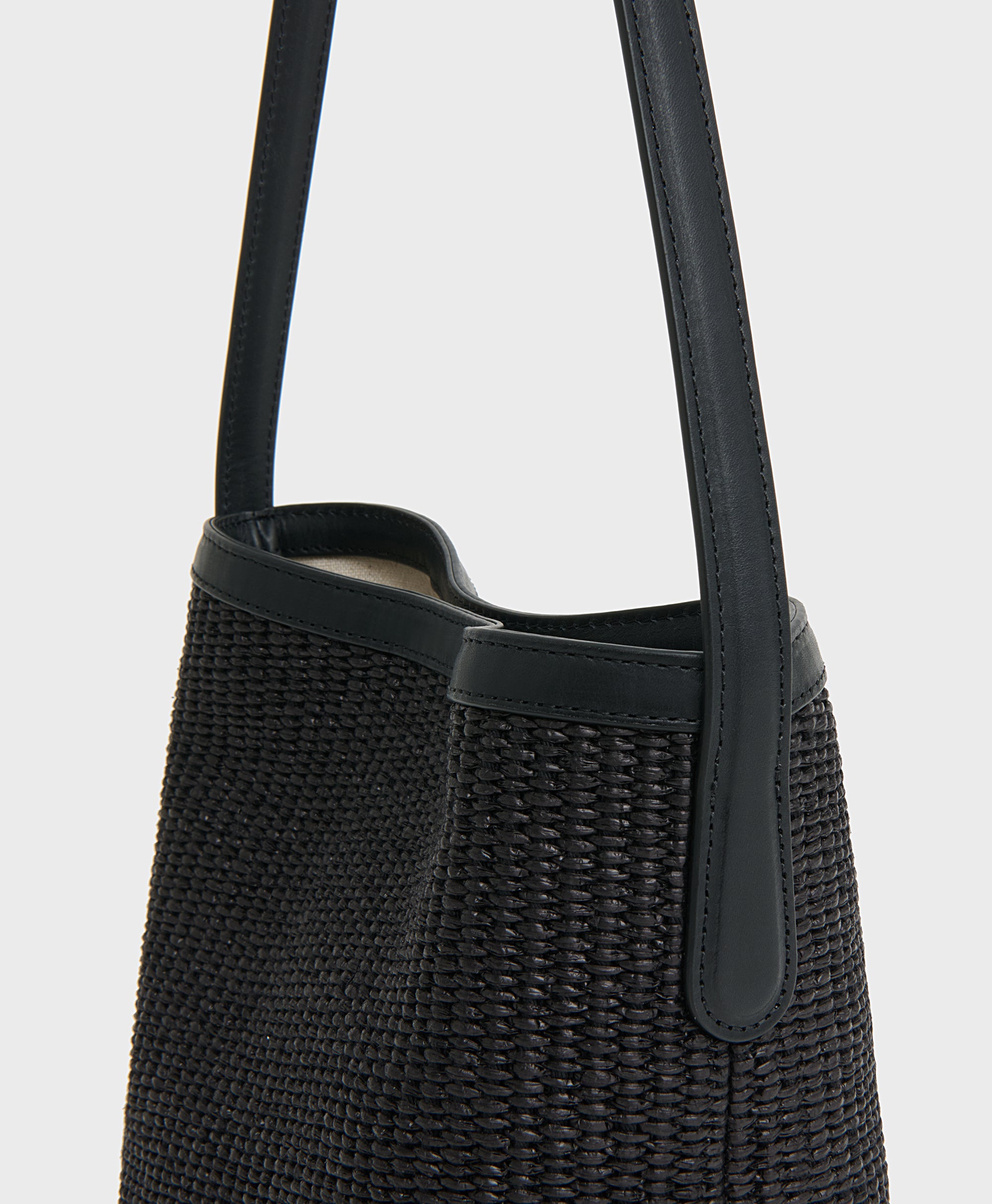 Small Everyday Cabas - Black Raffia