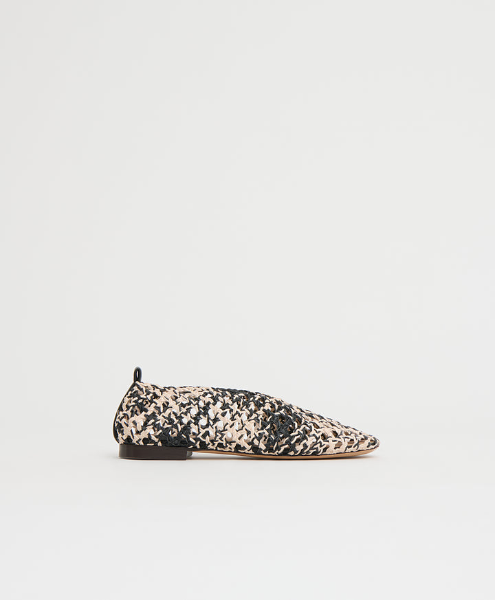 Woven Ballerina - Black/White - View 1
