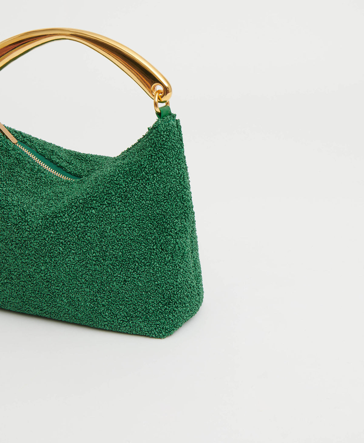 Metal Handle Hera - Leaf Textured Raffia