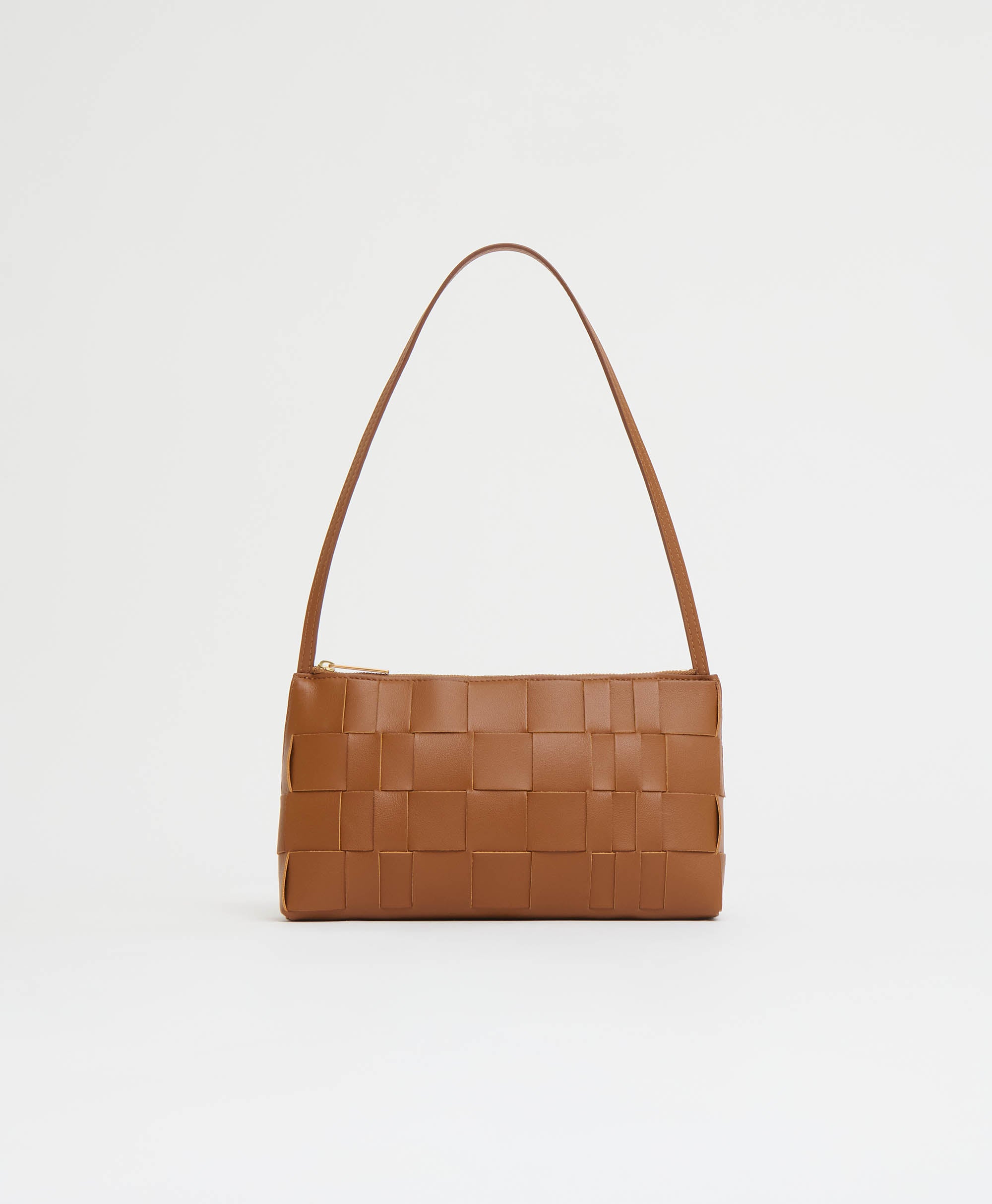 Mansur Gavriel Upcycled Woven Leather Gaia Bag - Camel