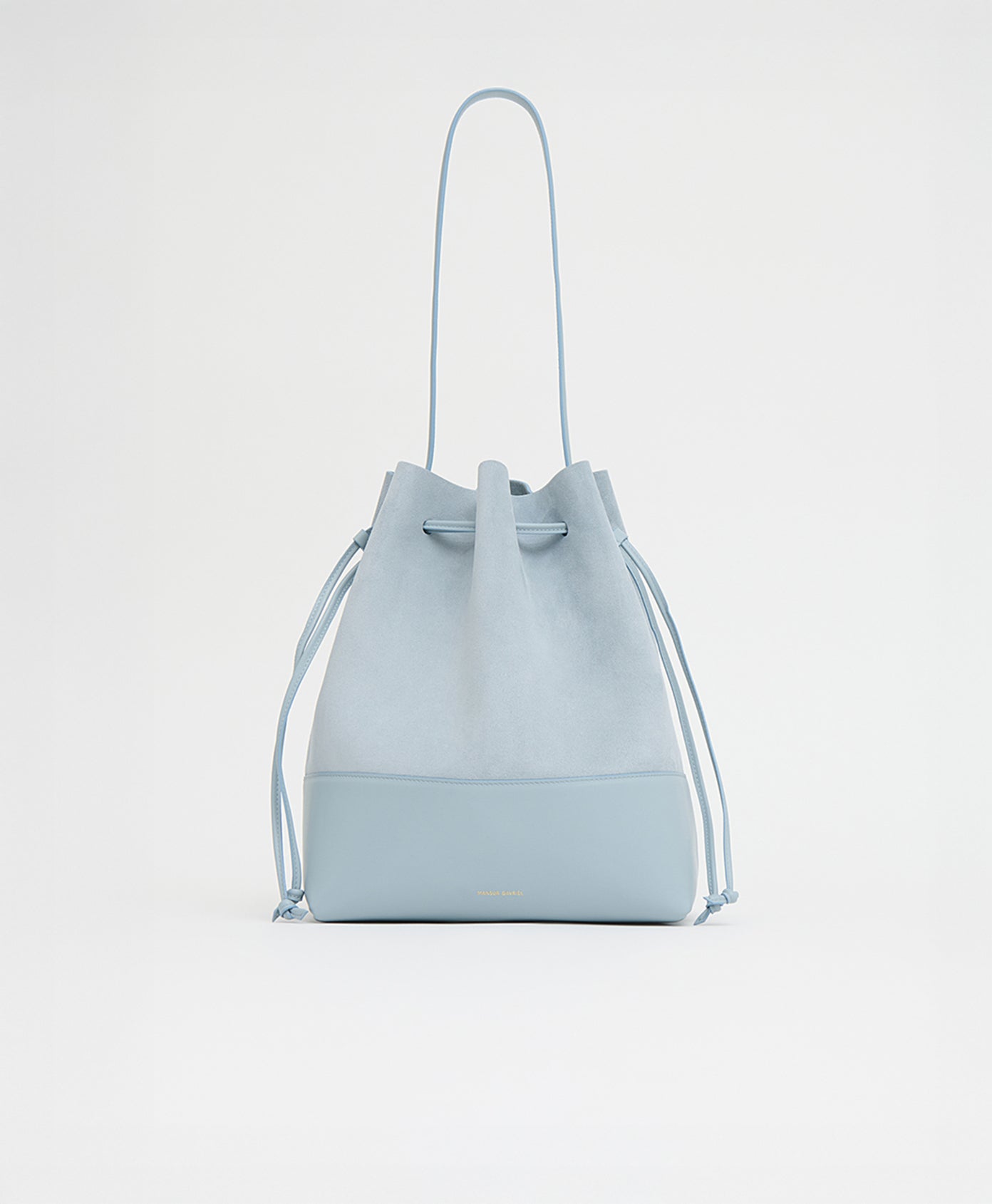 Drawstring Cabas - Baby Blue Suede/Baby Blue