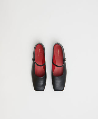 Square Toe Mary Jane  -  Black/Flamma