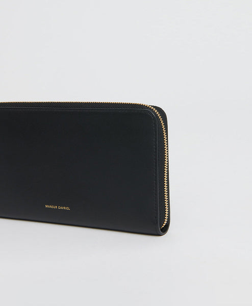 Leather Continental Wallet in Black - Men