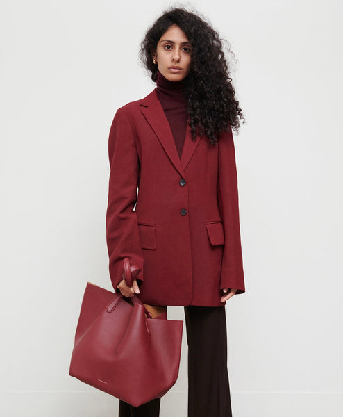 New Other Mansur Gavriel Red Bordeaux Leather Everyday Tote Bag