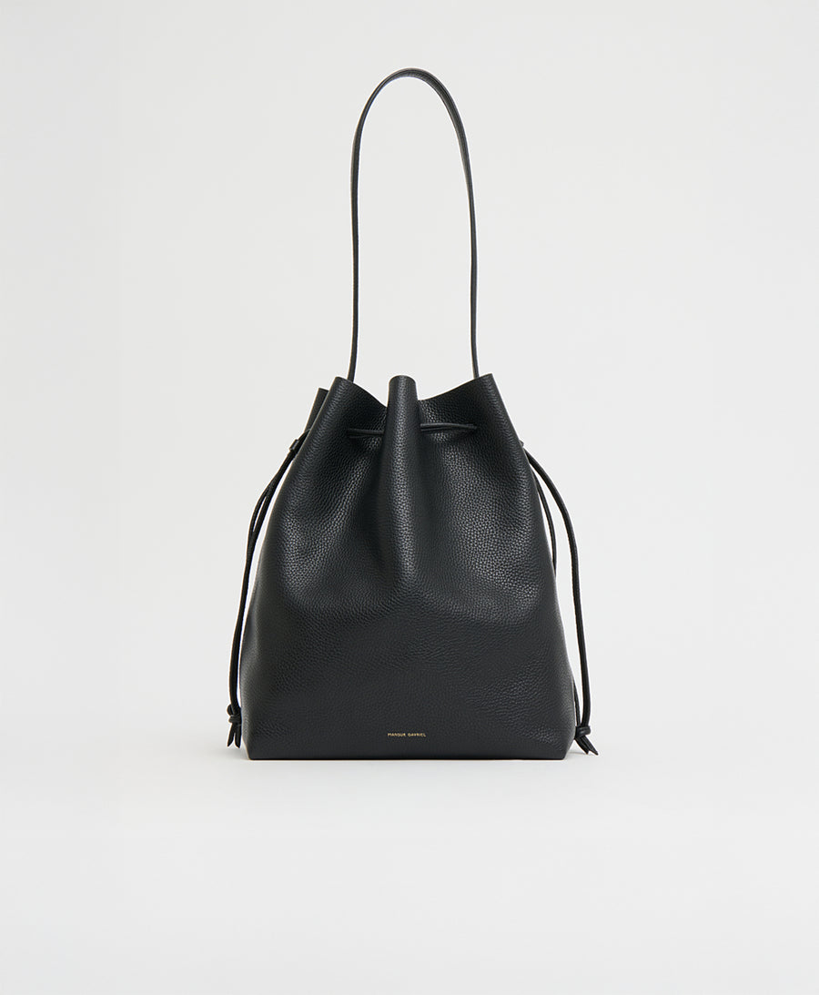Drawstring Cabas - Black view 1