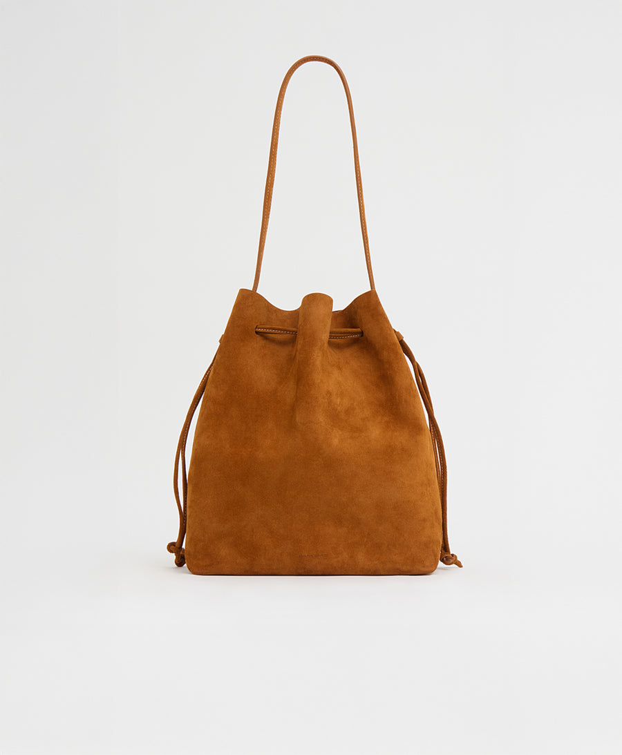 Drawstring Cabas - Saddle Suede view 1