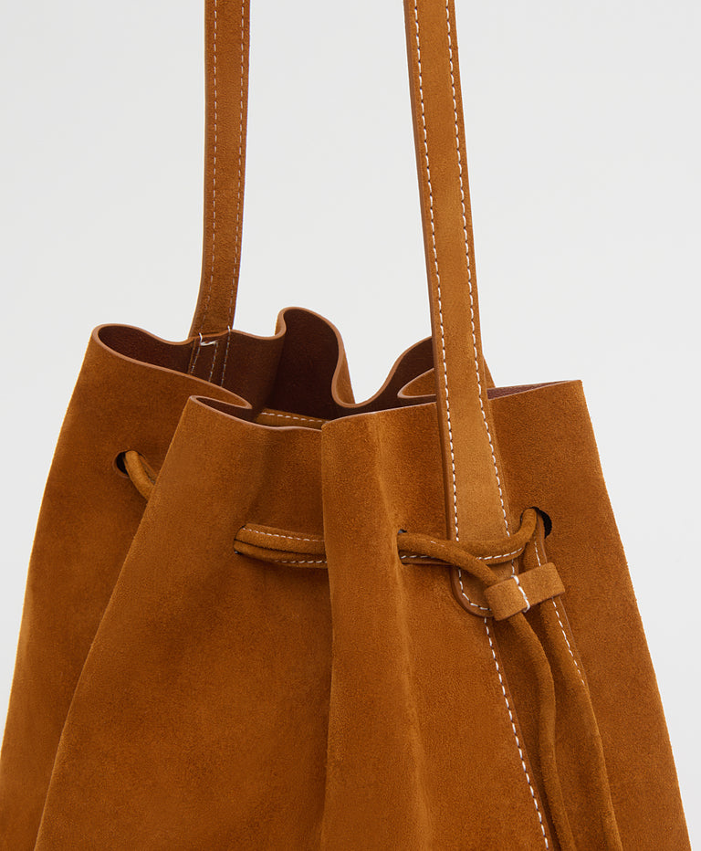 Drawstring Cabas - Saddle Suede