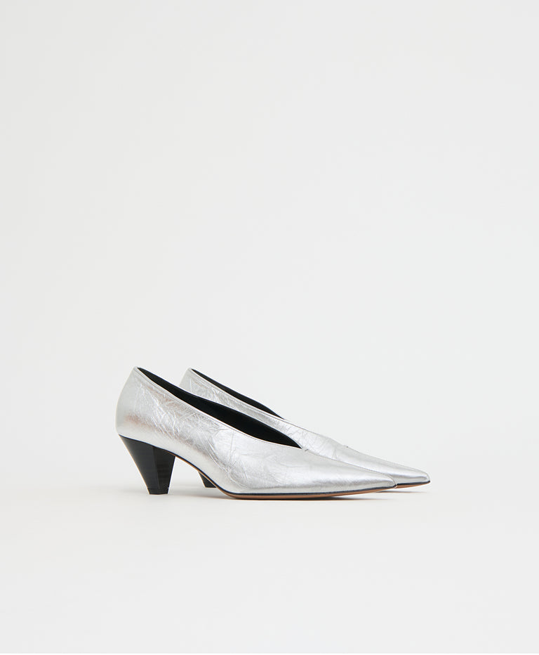 Kiki Heel - Crinkled Silver