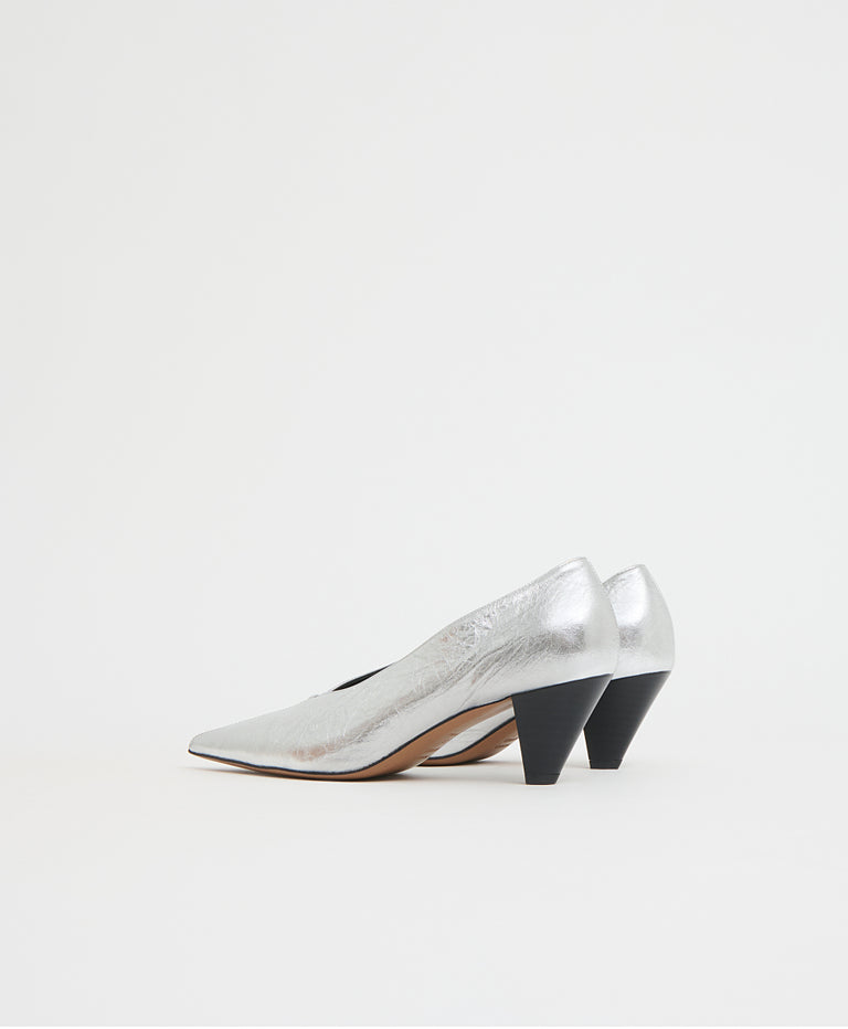 Kiki Heel - Crinkled Silver