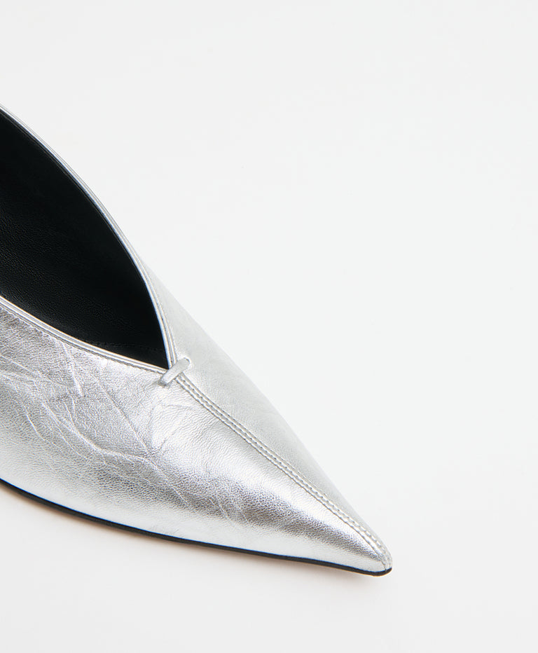 Kiki Heel - Crinkled Silver