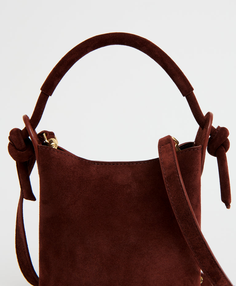 Mini Mini Fortuna Bucket - Chocolate Suede