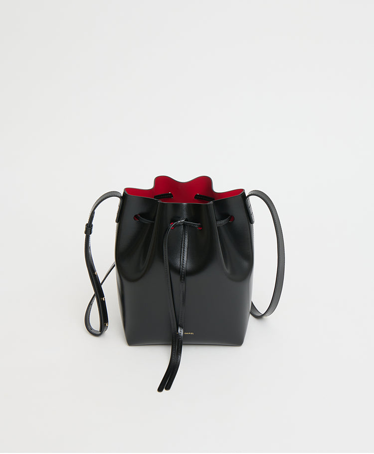MINI TOUJOURS BUCKET BAG 18 IN BLACK CANNAGE CALFSKIN
