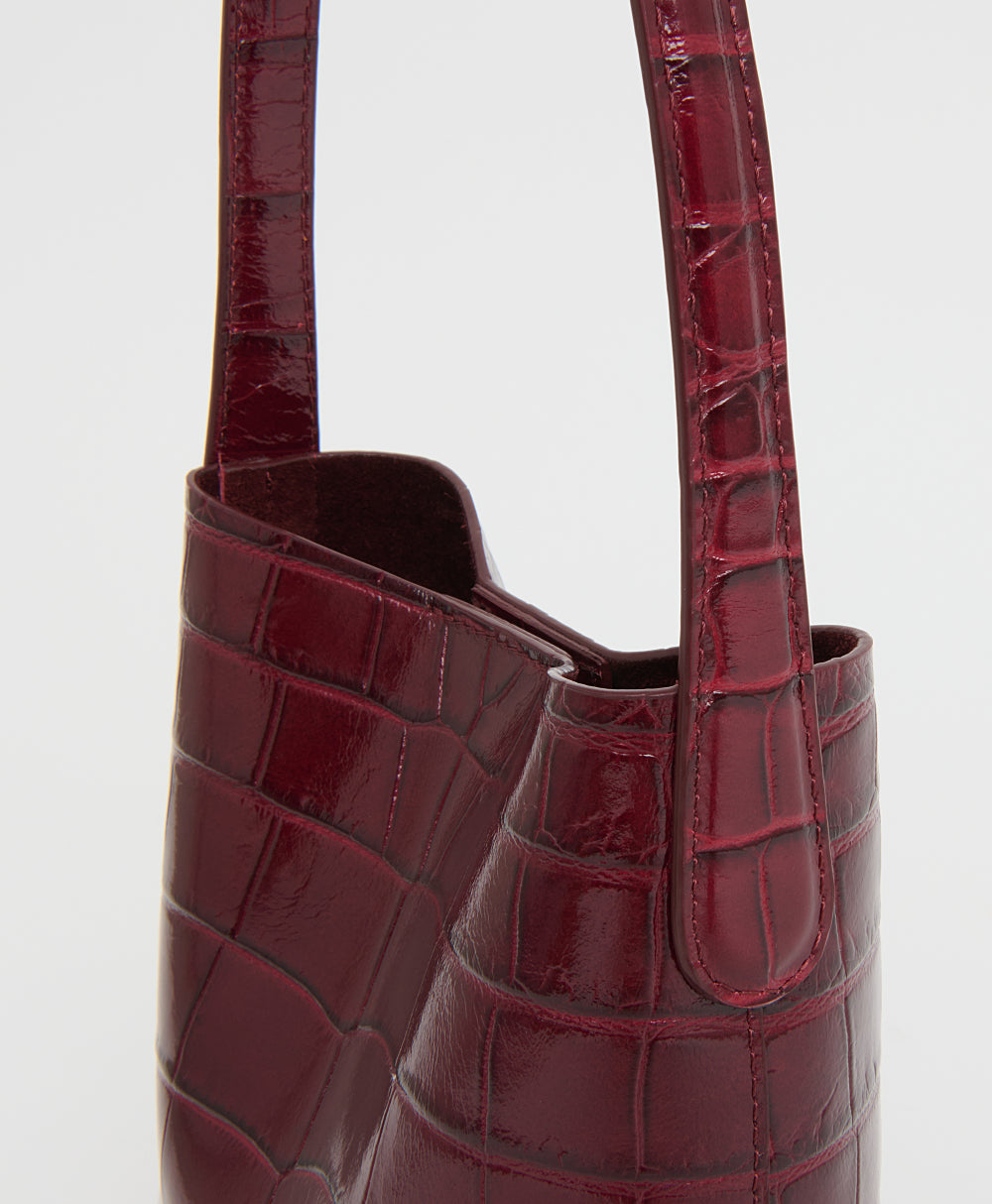 Mini Everyday Cabas - Oxblood Croc