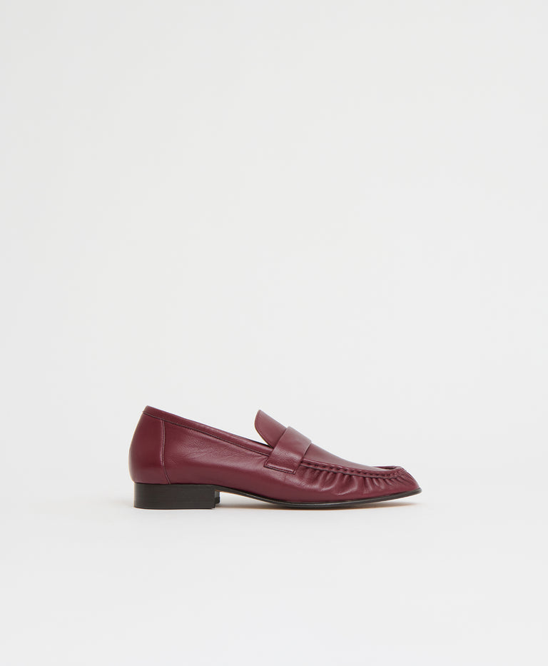 Ruched Loafer - Oxblood