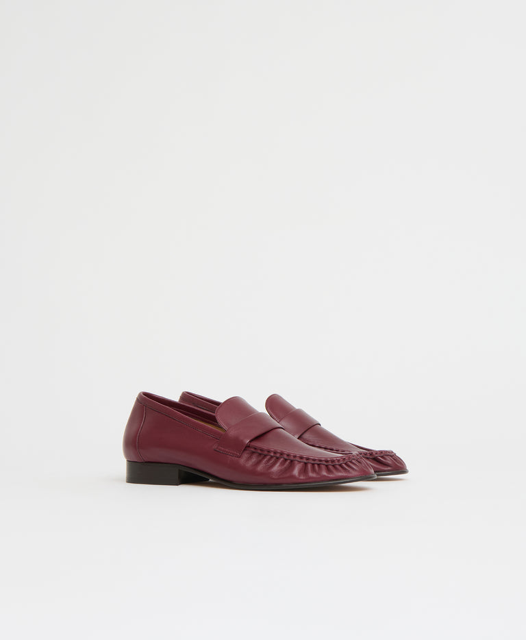 Ruched Loafer - Oxblood