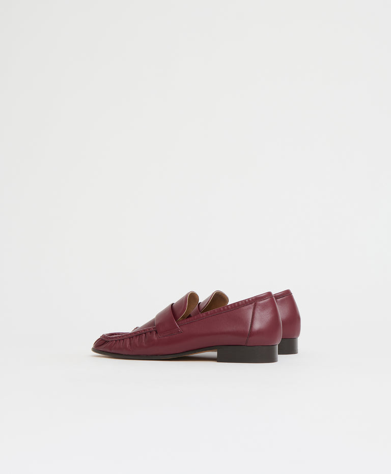 Ruched Loafer - Oxblood