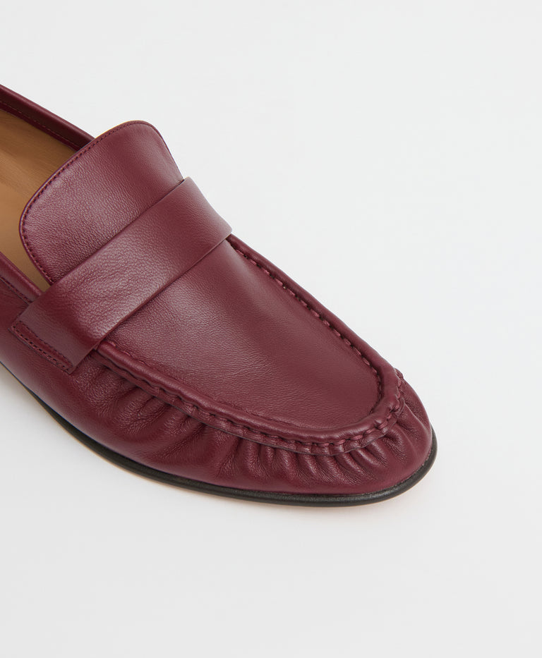 Ruched Loafer - Oxblood