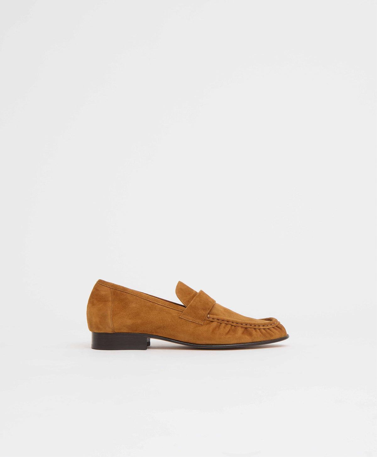 Ruched Loafer Saddle Suede