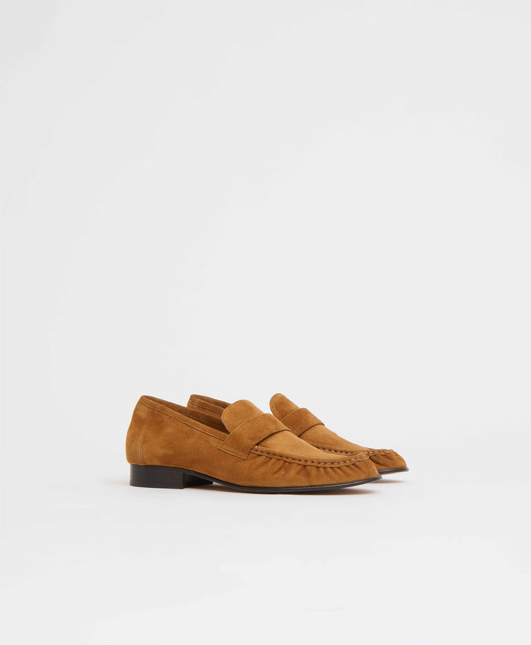Ruched Loafer - Saddle