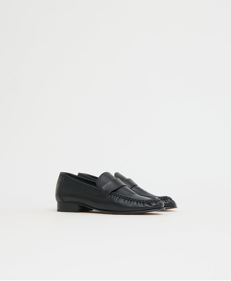 Ruched Loafer - Black