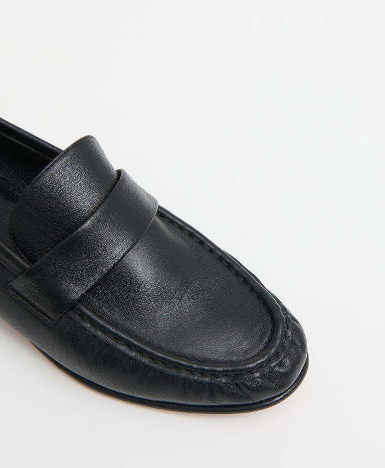 Ruched Loafer - Black