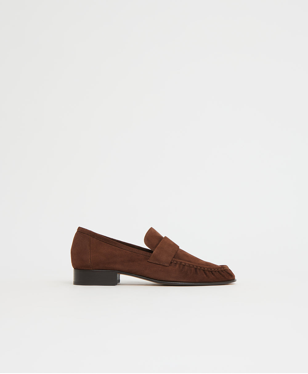 Ruched Loafer Espresso Suede