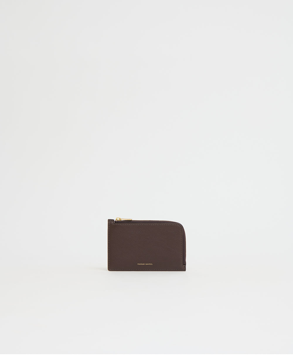 Zip Card Holder - Chocolate