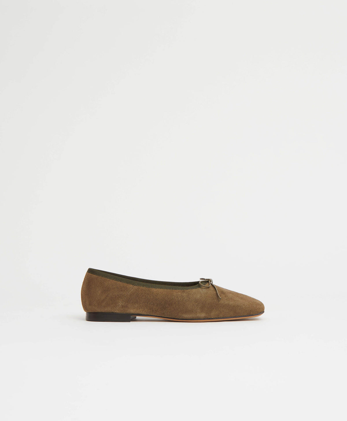 Square Toe Ballerina  -  Bamboo Suede