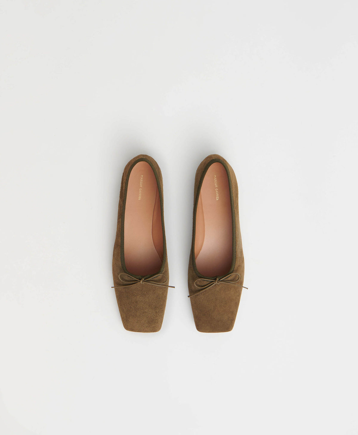 Square Toe Ballerina  -  Bamboo Suede