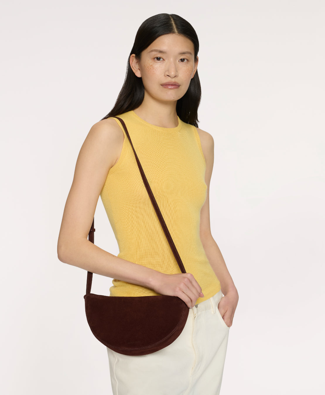 【美品】miri sling （moon） Moon Sling - Chocolate Suede