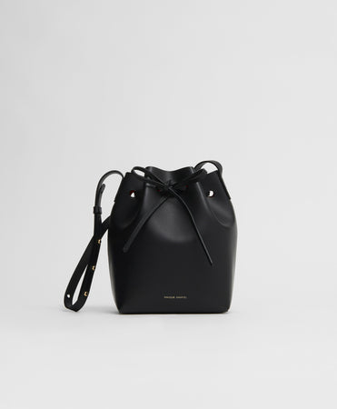 Mansur Gavriel Mini Bucket Bag Black/Fuchsia Leather