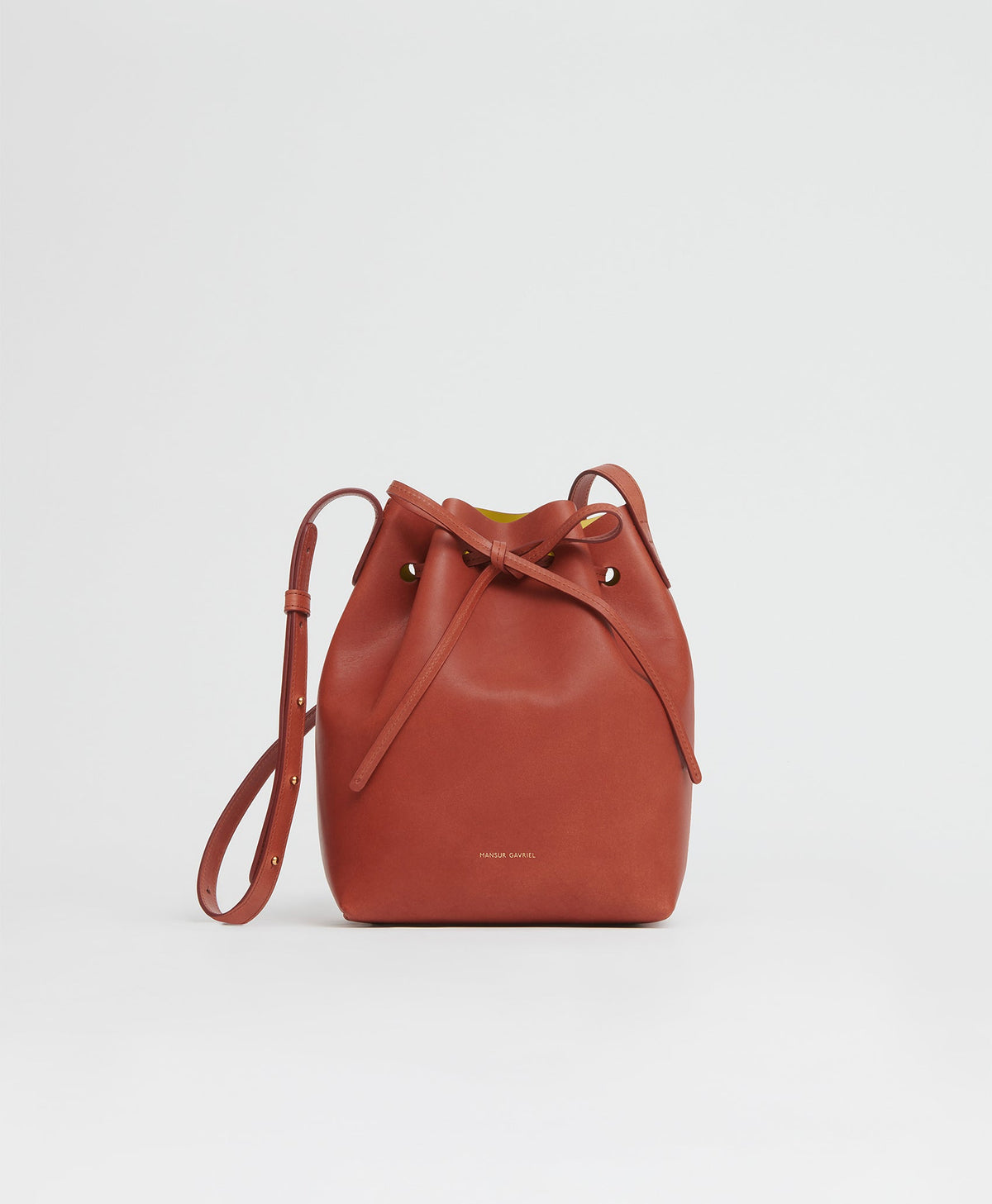 Mini Bucket Bag  -  Brandy/Lime