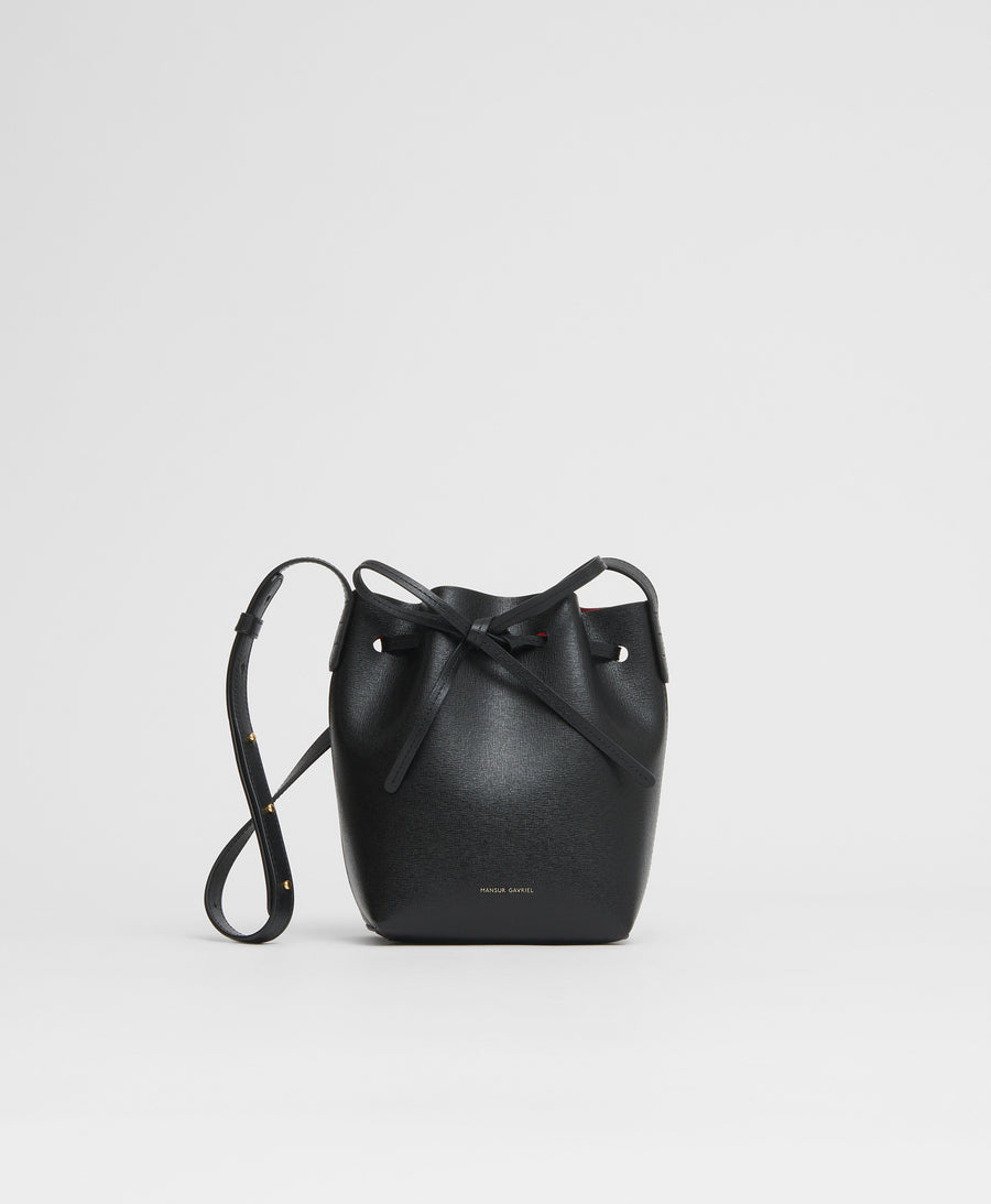 Mansur Gavriel Leather Bucket Bag Black