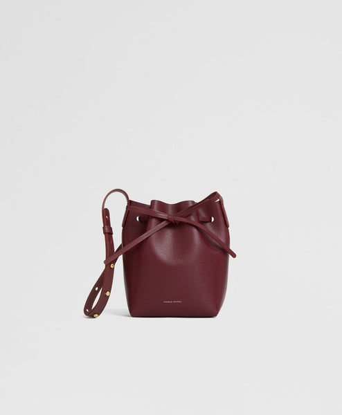 Mansur Gavriel Mini Saffiano Leather Bucket Bag Black