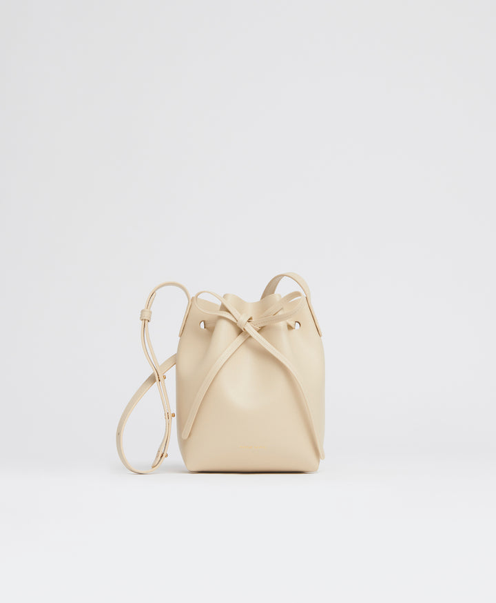 Mansur Gavriel Mini Saffiano Leather Bucket Bag Sand