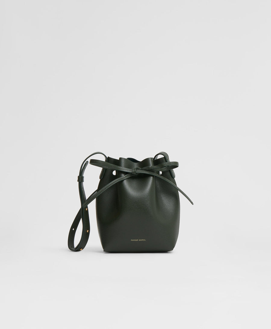 MANSUR GAVRIEL Mini Mini Bucket Bag - Saffiano Leather Turquoise