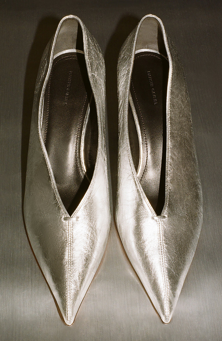 Kiki Heel - Crinkled Silver
