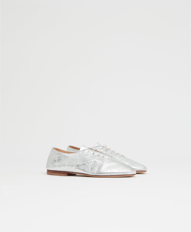 Oxford Ballerina - Crinkled Silver