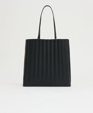 Large Pleated Filo Tote - Black/Flamma