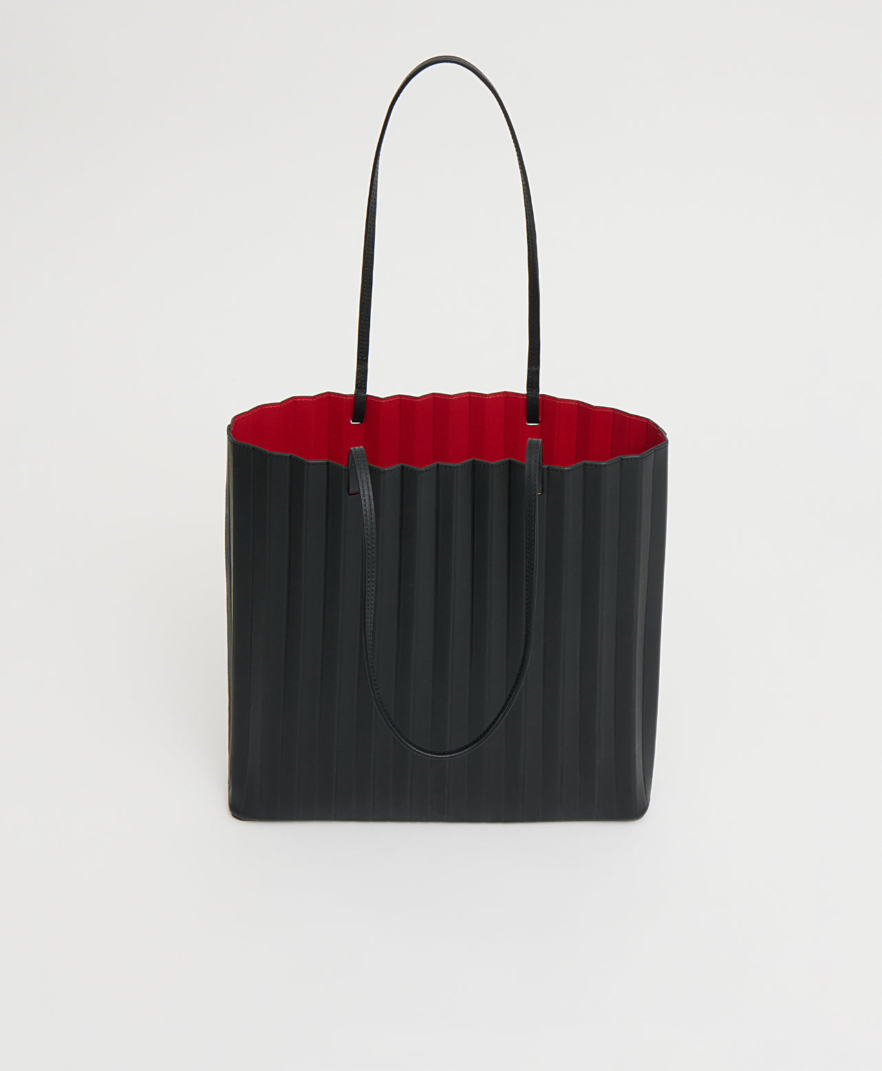 Large Pleated Filo Tote - Black/Flamma