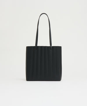 Pleated Filo Tote - Black/Flamma