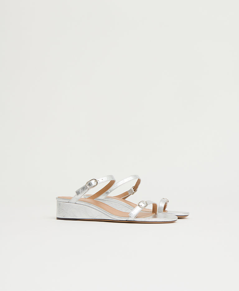 Zeppa Sandal - Crinkled Silver